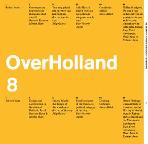 Cover for OverHolland 8: Architectural studies for the Dutch city