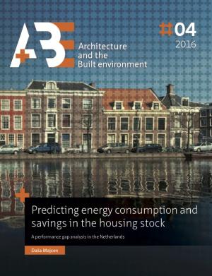 Cover for Predicting energy consumption and savings in the housing stock: A performance gap analysis in the Netherlands
