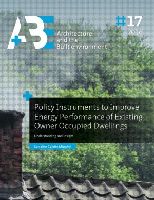 Cover for Policy Instruments to Improve Energy Performance of Existing Owner Occupied Dwellings: Understanding and Insight