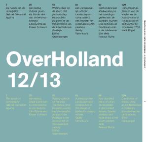 Cover for OverHolland 12/13: Architectural studies for the Dutch city