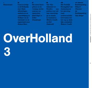Cover for OverHolland 3: Architectural studies for the Dutch city