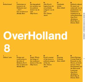 Cover for OverHolland 8: Architectural studies for the Dutch city