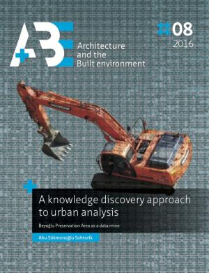 Cover for A knowledge discovery approach to urban analysis: Beyoglu Preservation Area as a data mine